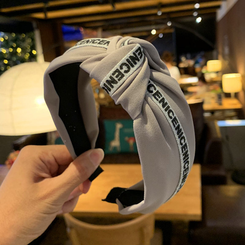 Wholesale Hairband Wide-brimmed Knot Hairpin Solid Color Letter Hairband